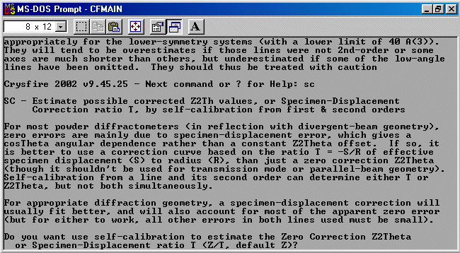 Running the SC self calibrate command